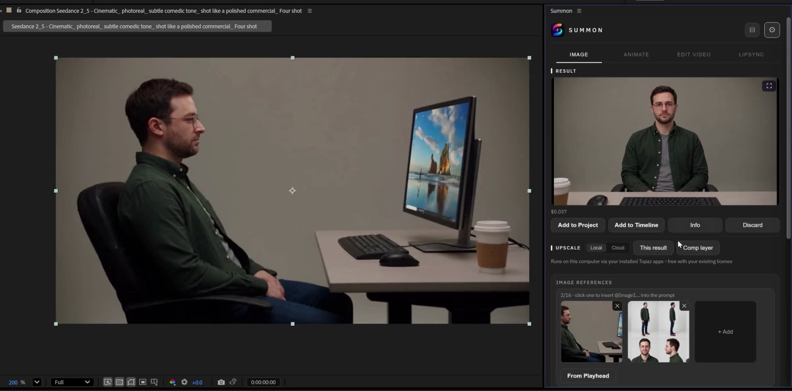 Capturing a frame in the full tutorial